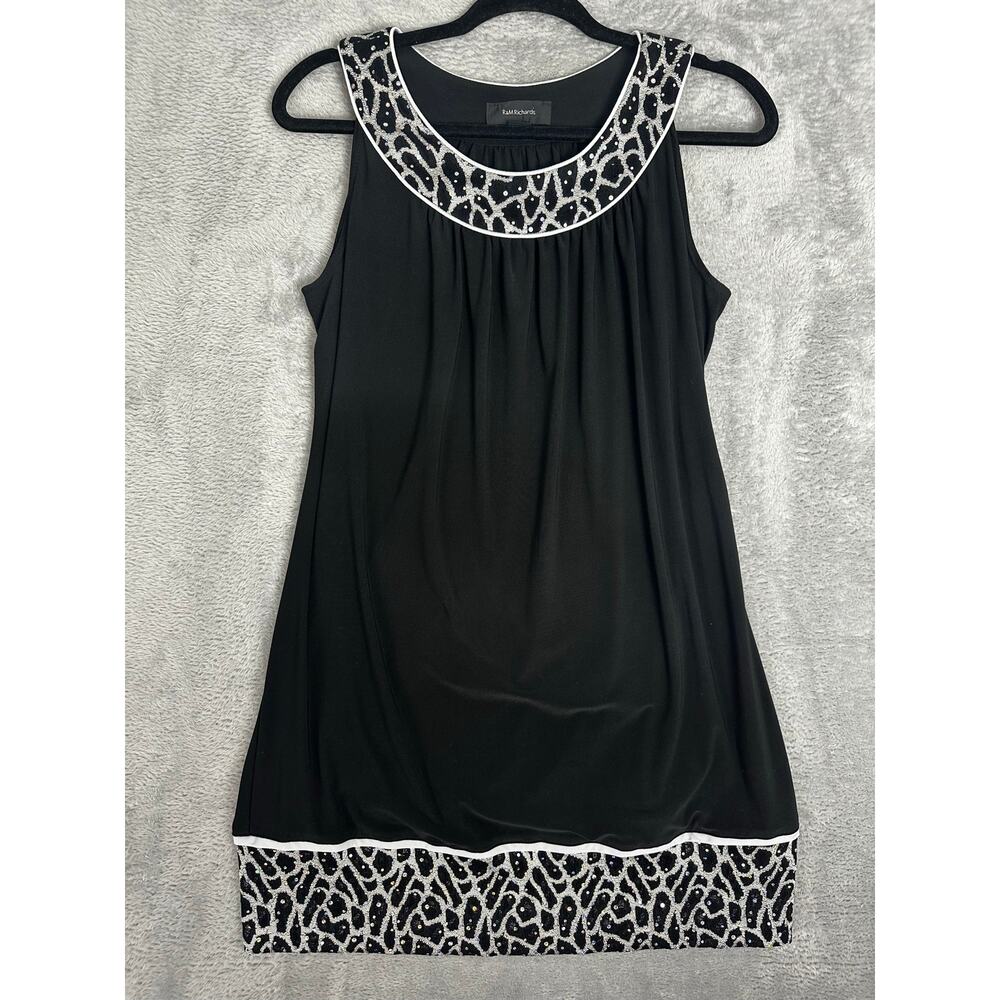 Vintage Y2K R&M Richards LBD Bubble Hem Animal Print Jewel Neck Mini Dress USA 8